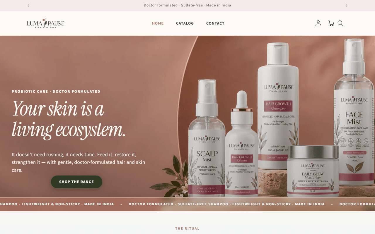 Luma & Pause homepage